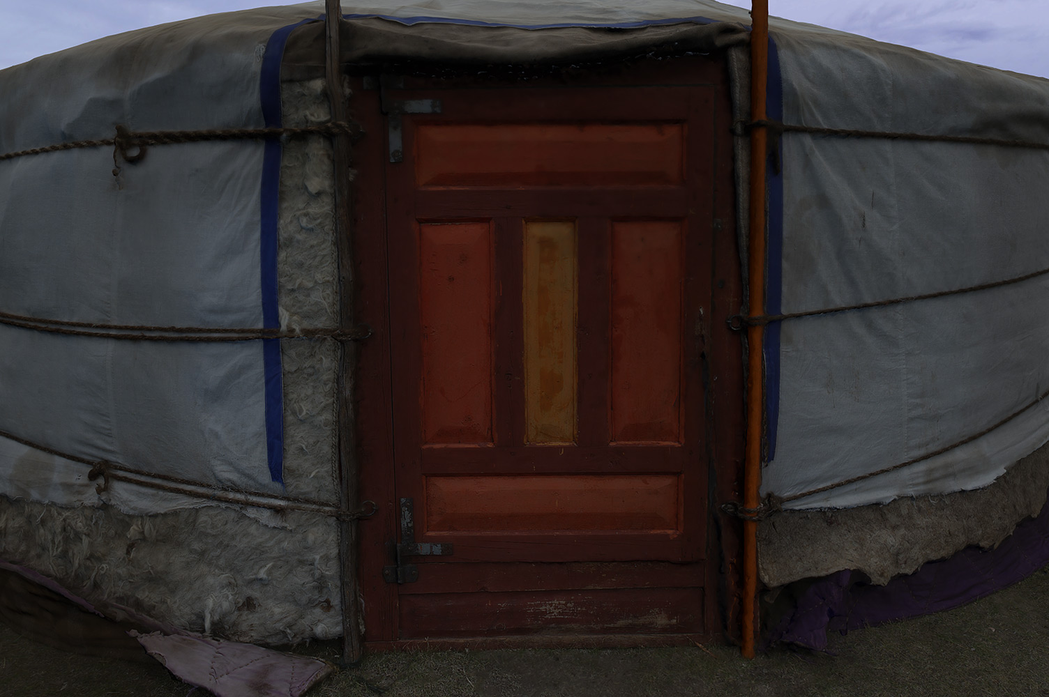 3D scan of entrance of a mongolian ger from outside