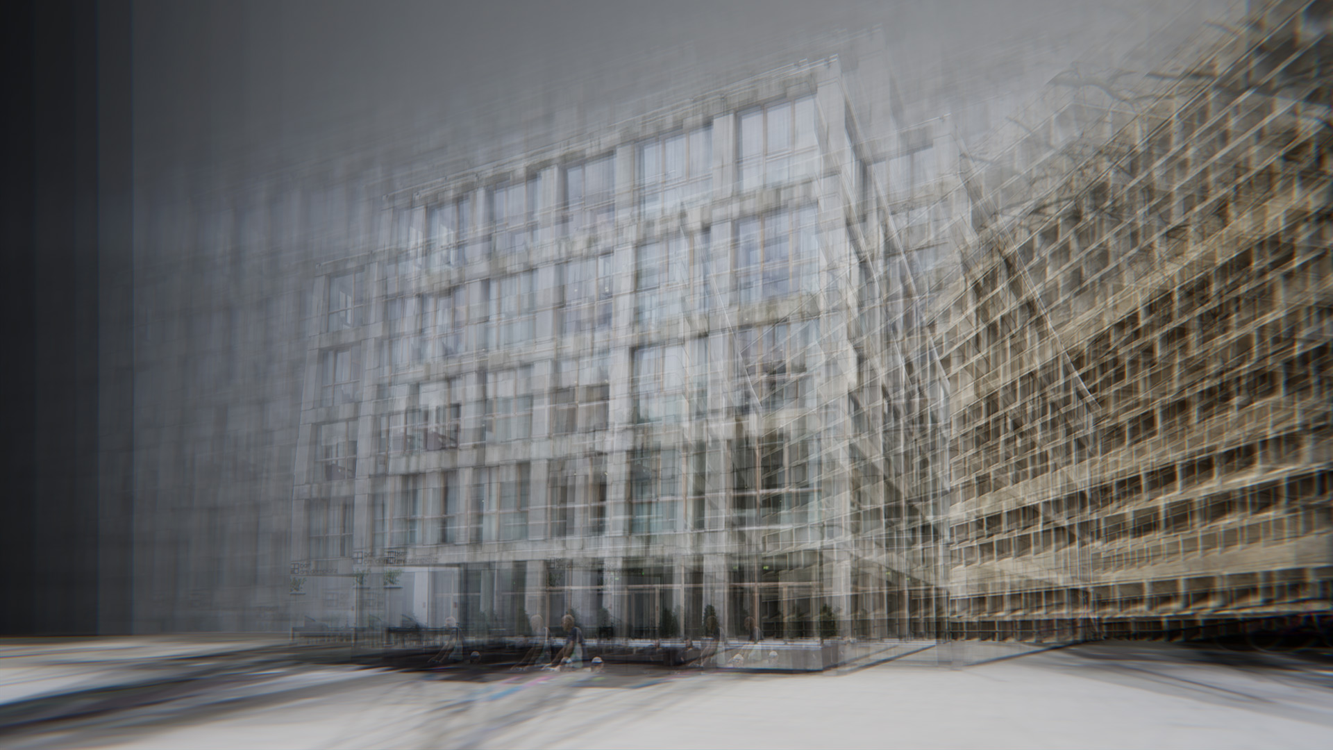multiexposure of building viewed from different angles