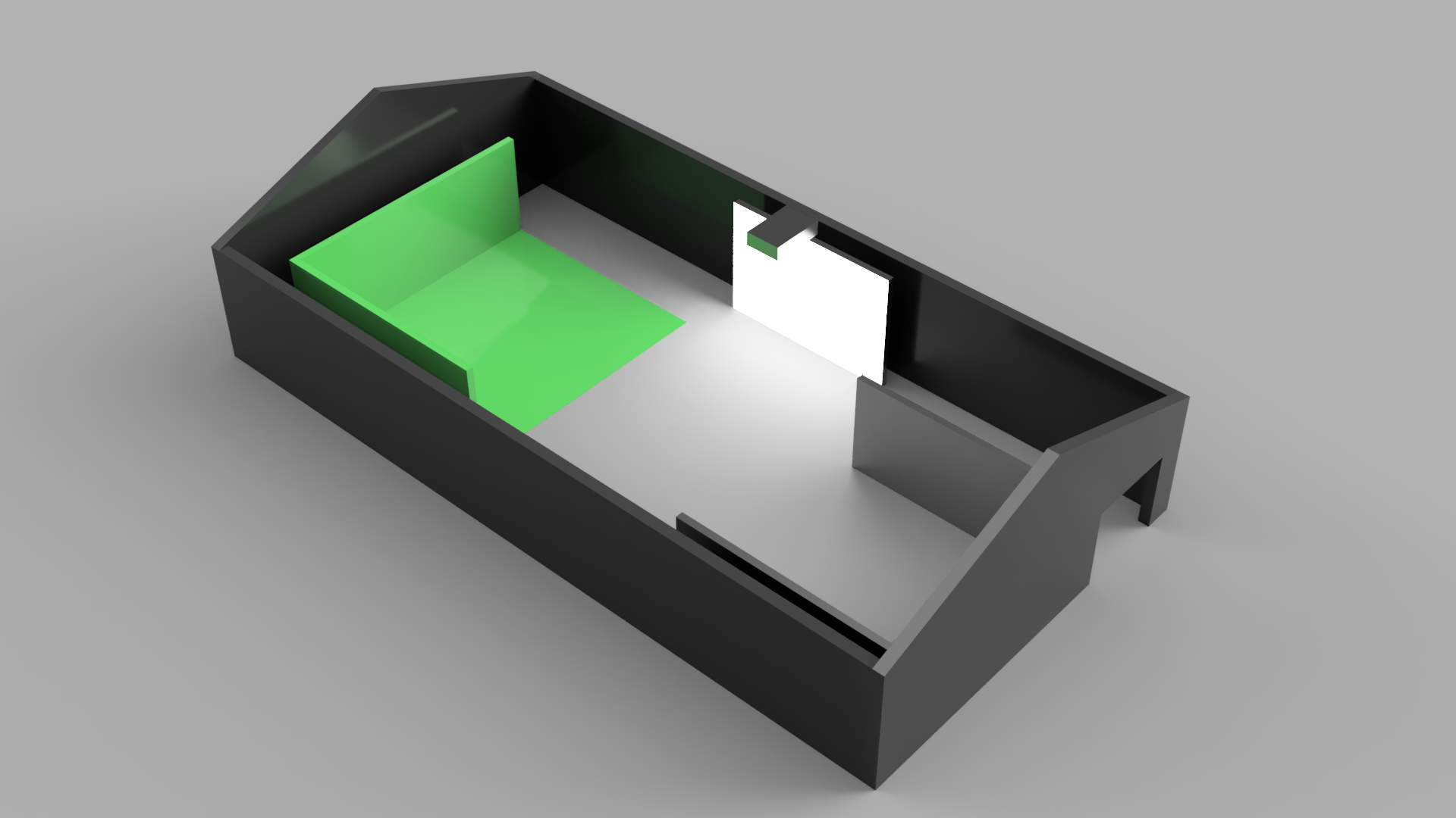 3D REndering of TV Studio with green Screen Area and Projector